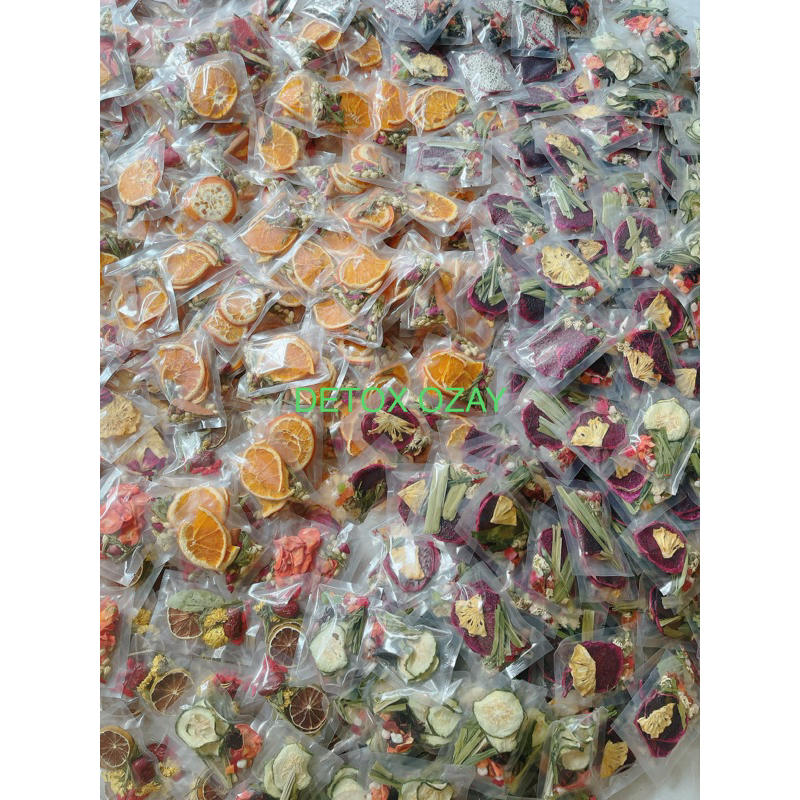 Hộp trà detox 30 gói kèm bình thuỷ tinh 500ml