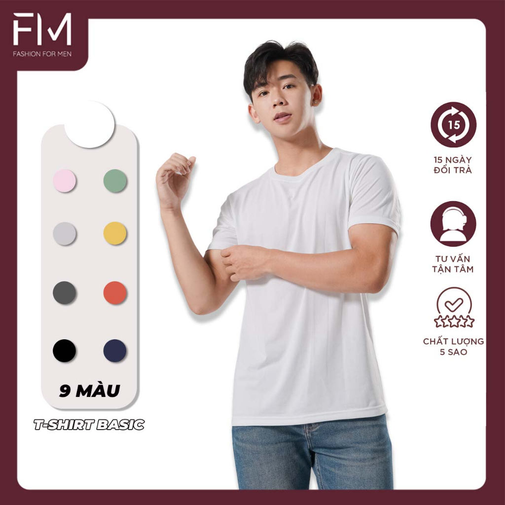 Áo thun trơn cổ tròn Basic 9 màu, chất thun cotton cao cấp- FORMEN SHOP- FMTD132