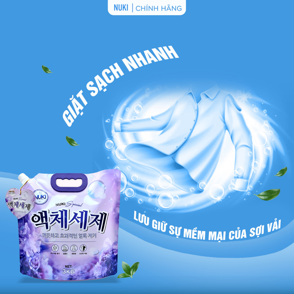 Nước Giặt Xả Hàn Quốc Nuki Special 3kg vs Nuki Premium 3kg6 Lưu Hương Đậm Sâu