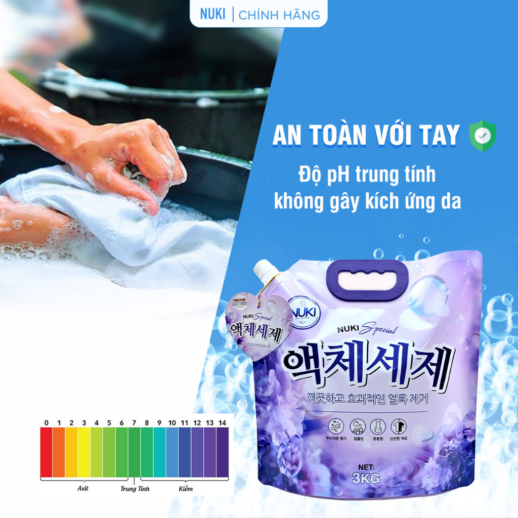 Nước Giặt Xả Hàn Quốc Nuki Special 3kg vs Nuki Premium 3kg6 Lưu Hương Đậm Sâu