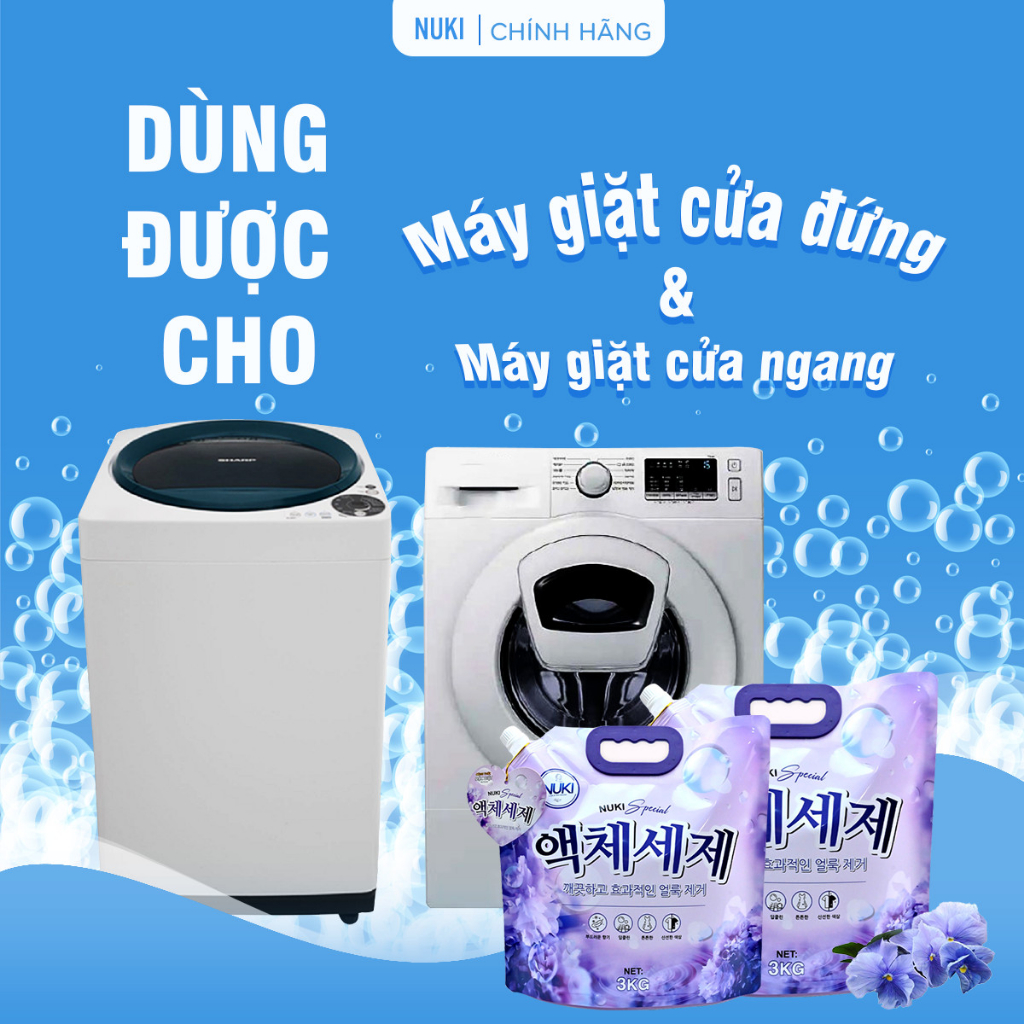 Nước Giặt Xả Hàn Quốc Nuki Special 3kg vs Nuki Premium 3kg6 Lưu Hương Đậm Sâu