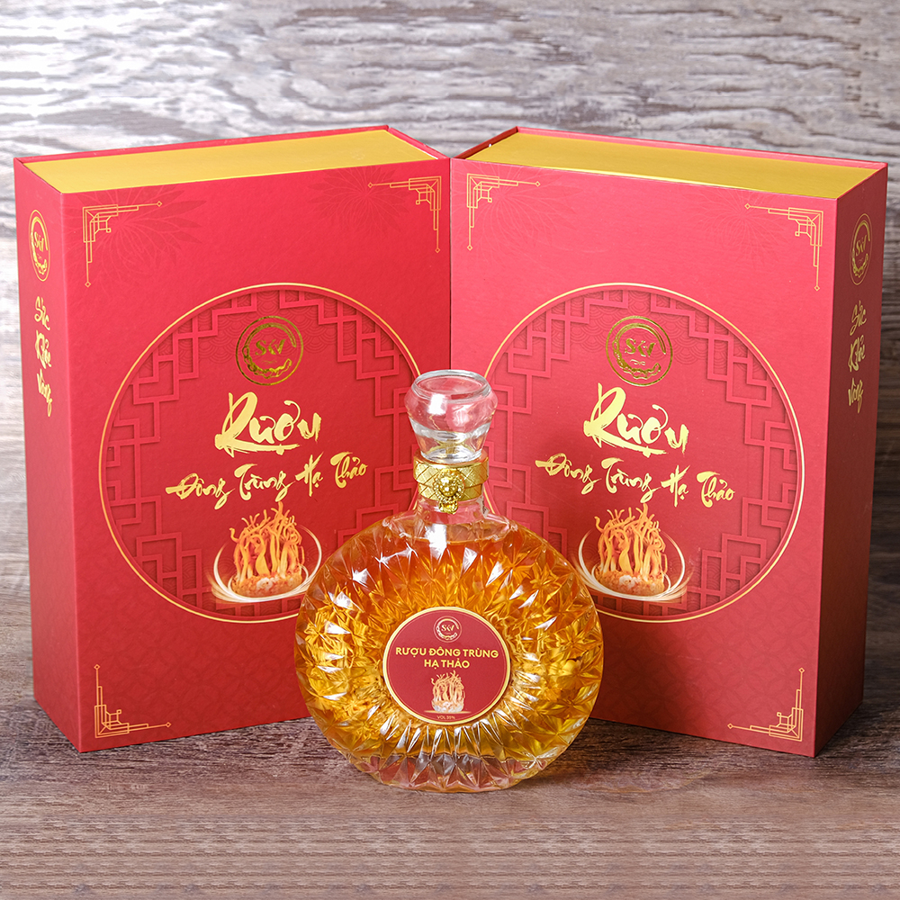 Đông Trùng Hạ Thảo tươi SKV ngâm R.Ư.Ơ.U chai XO 500ml