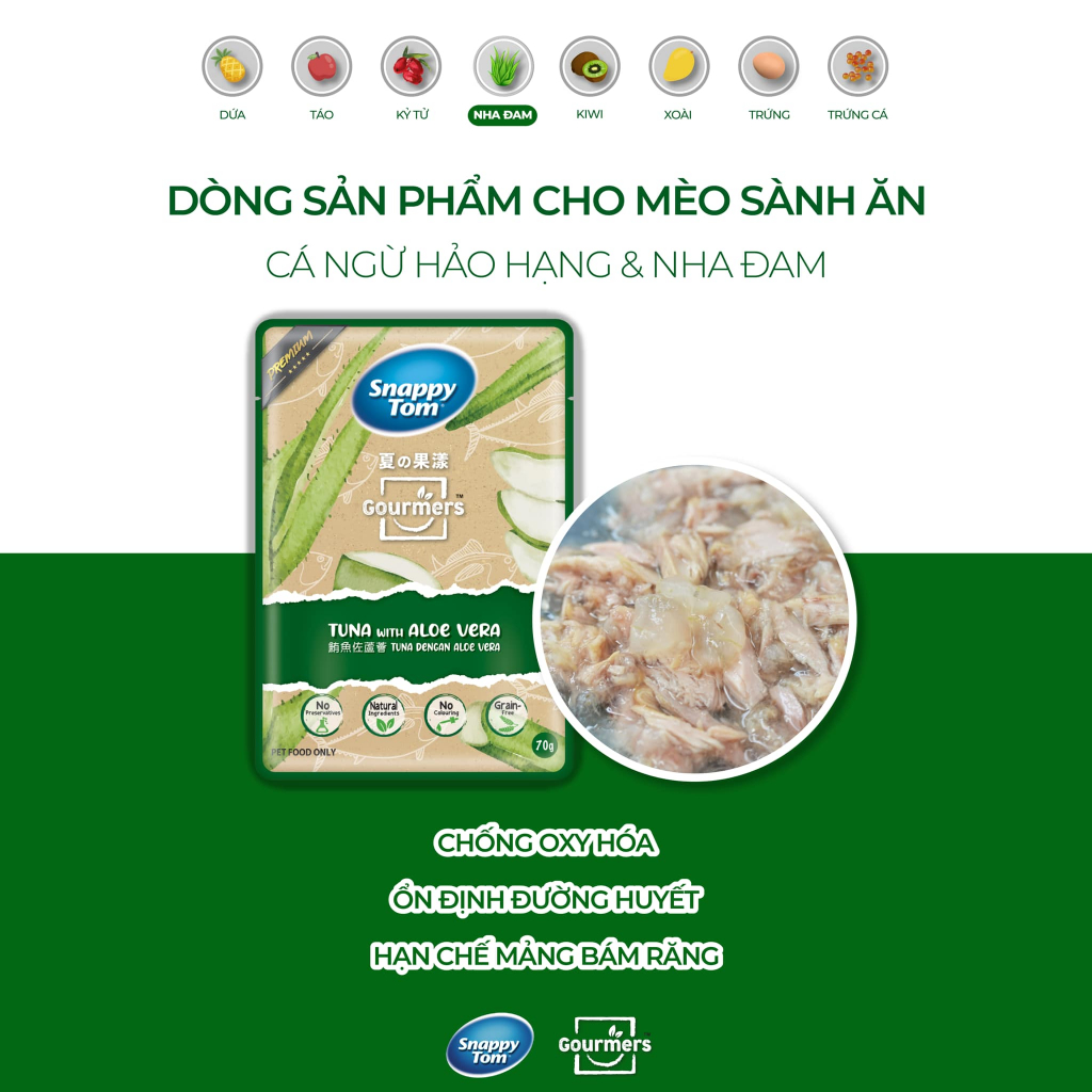 Pate Snappy Tom Topping Trái Cây 8 Vị Gói 70gr