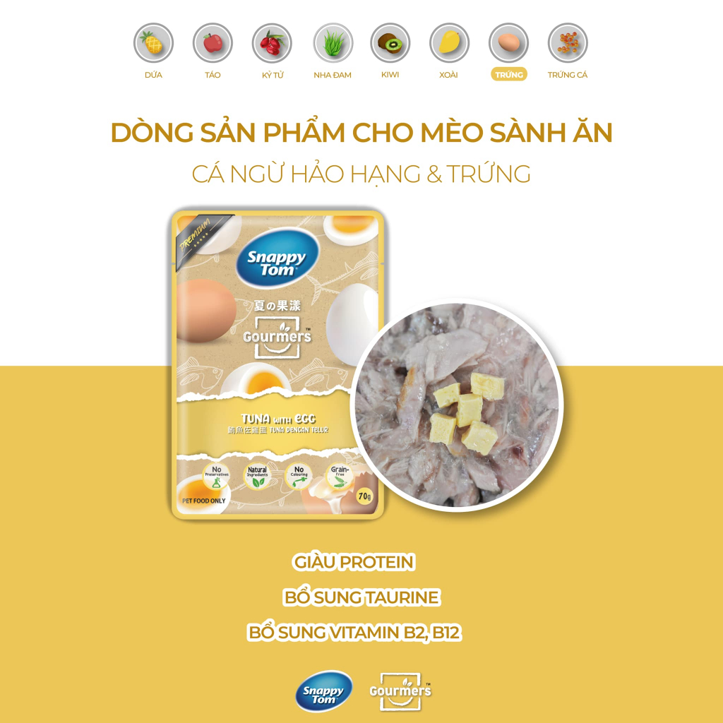 Pate Snappy Tom Topping Trái Cây 8 Vị Gói 70gr