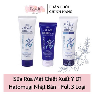 Sữa Rửa Mặt Kumano Hatomugi W Cleansing Foam Chiết xuất Ý Dĩ - Nhật