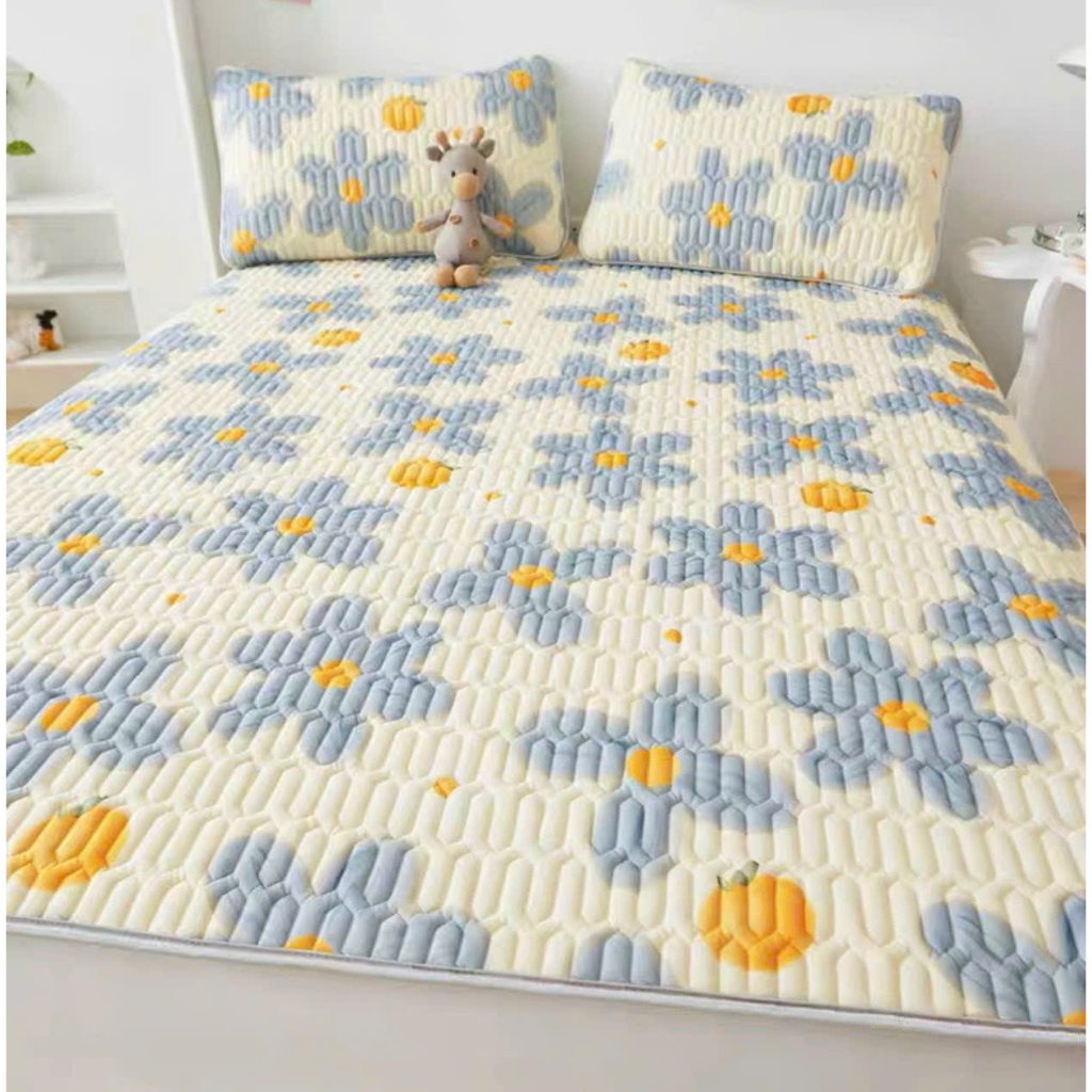 Chiếu điều hòa sao su non in hình 3D, 5D dễ thương tăng kèm 2 vỏ gối đầu