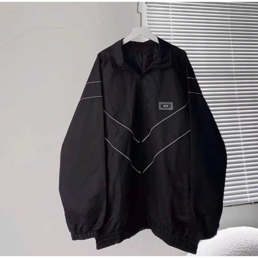 Áo Khoác Dù 2 LớpThêu WZS Sọc Dạ Quang - Bomber  Gió Có Khóa Kéo Zip - ĐẸP HOT-  Nam Nữ Couple