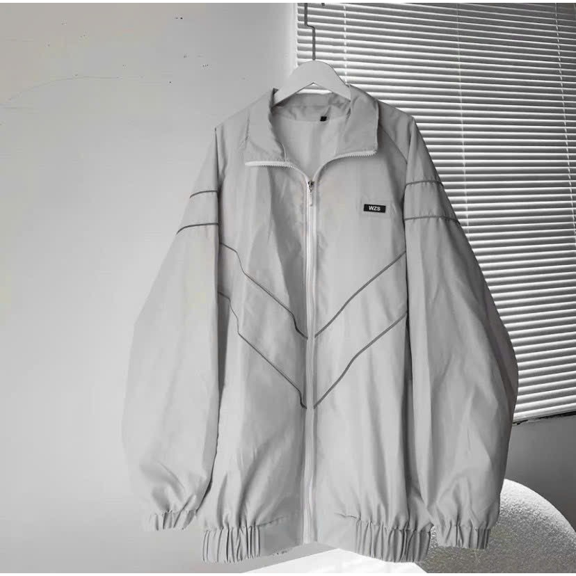 Áo Khoác Dù 2 LớpThêu WZS Sọc Dạ Quang - Bomber  Gió Có Khóa Kéo Zip - ĐẸP HOT-  Nam Nữ Couple