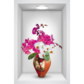 Decal dán tường bình hoa sen hồng đẹp LoHoaDon_005