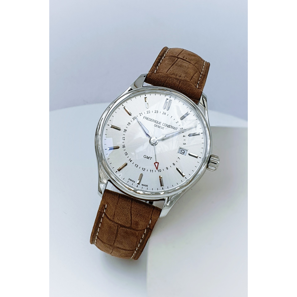 Đồng hồ chính hãng nam Frederique Constant Classic Quartz GMT - Máy pin Thụy Sĩ - Kính Sapphire