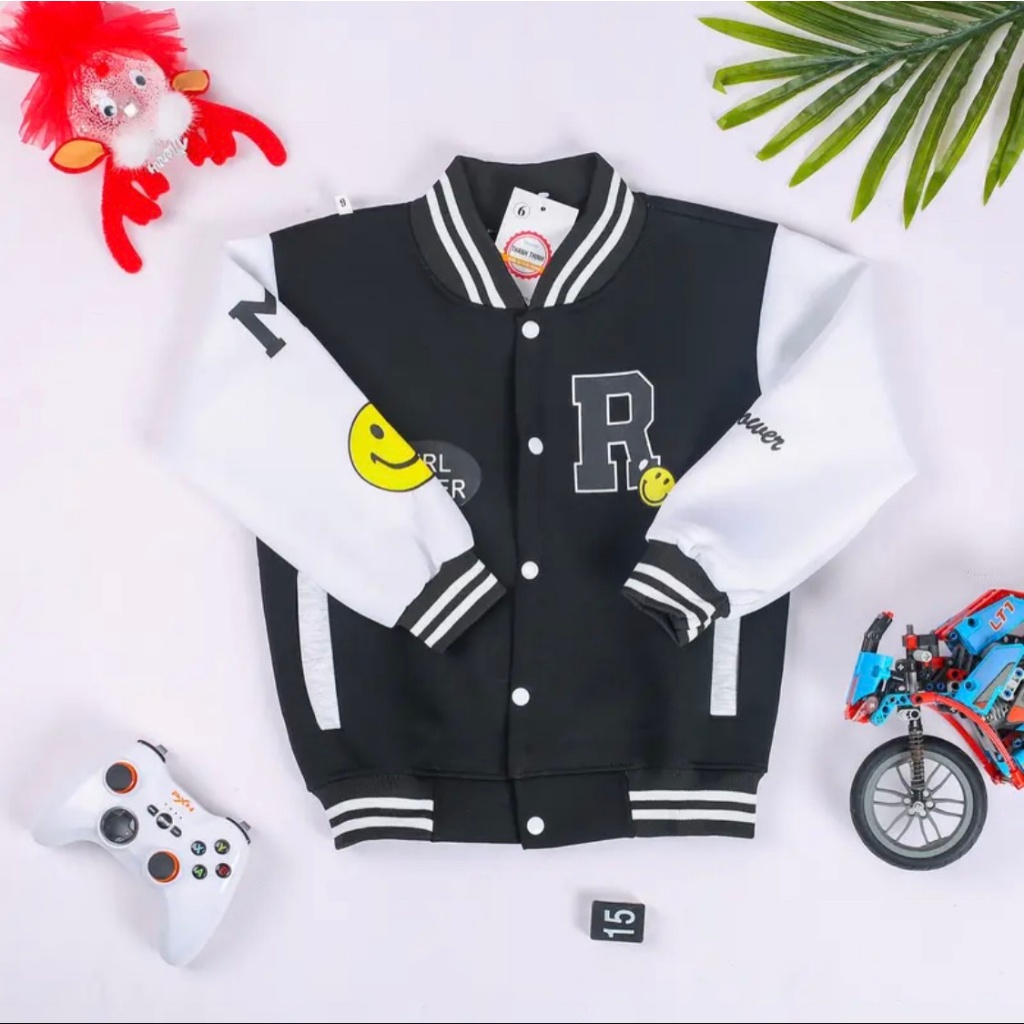 Áo khoác  bé gái 14-45kg, áo bomber bé gái 4-15 tuổi mẫu chữ R chất nỉ cao cấp sang trọng cute, hàng may kĩ.BOMBERN