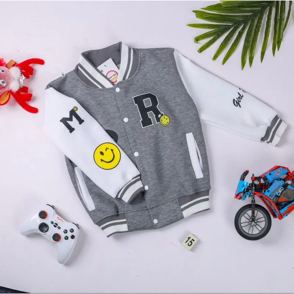 Áo khoác  bé gái 14-45kg, áo bomber bé gái 4-15 tuổi mẫu chữ R chất nỉ cao cấp sang trọng cute, hàng may kĩ.BOMBERN