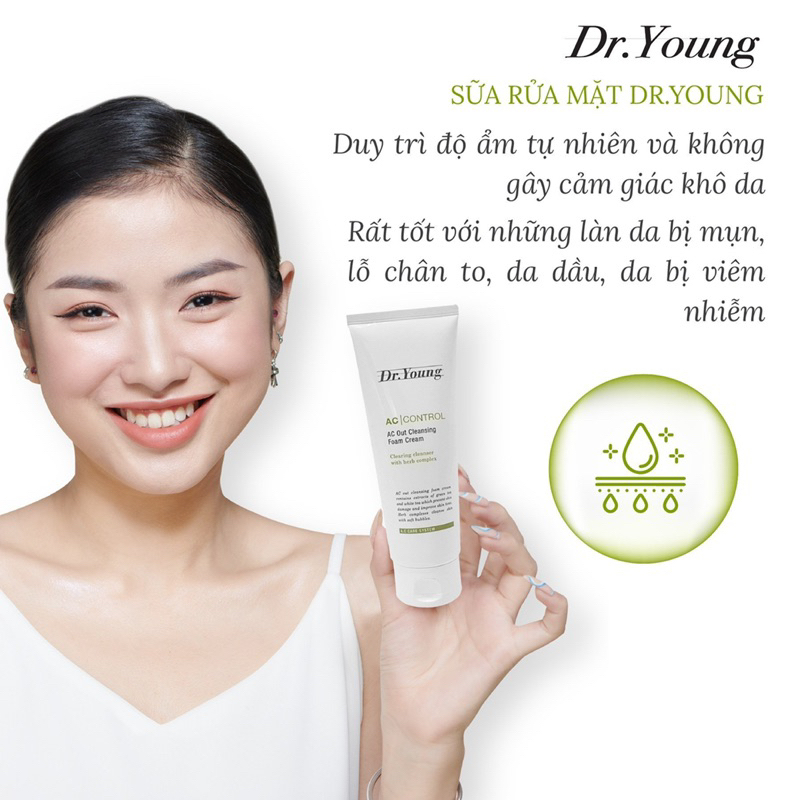 SỮA RỬA MẶT LÀM SẠCH SÂU, NGĂN NGỪA MỤN DR.YOUNG AC|CONTROL AC OUT CLEANSING FOAM CREAM