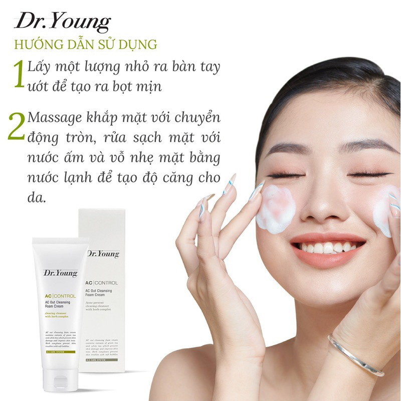 SỮA RỬA MẶT LÀM SẠCH SÂU, NGĂN NGỪA MỤN DR.YOUNG AC|CONTROL AC OUT CLEANSING FOAM CREAM