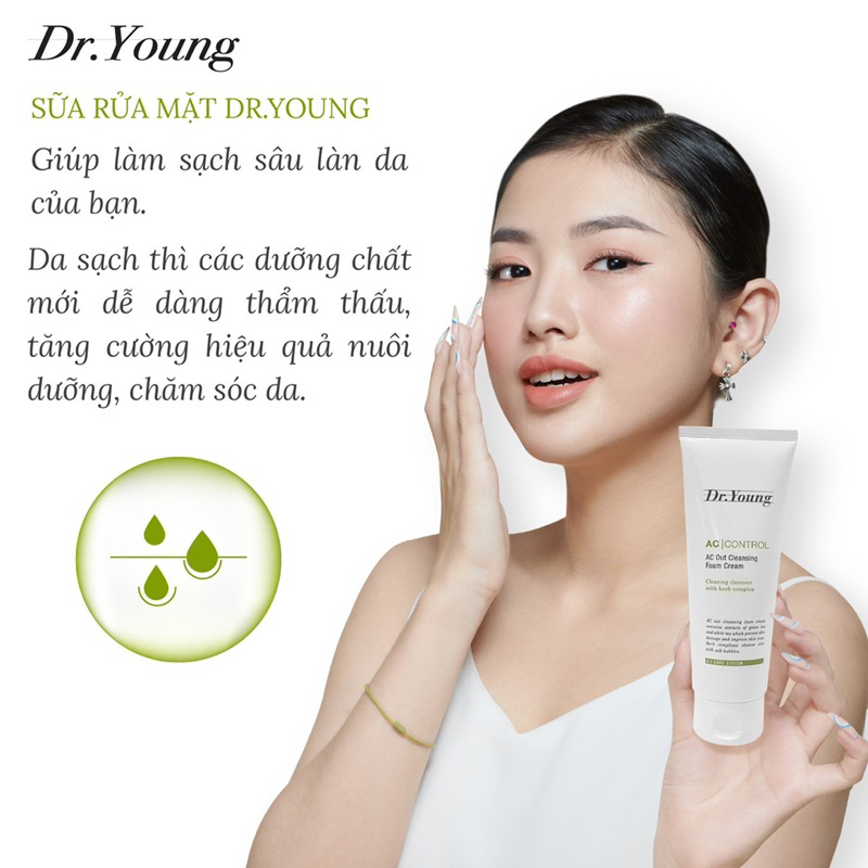 SỮA RỬA MẶT LÀM SẠCH SÂU, NGĂN NGỪA MỤN DR.YOUNG AC|CONTROL AC OUT CLEANSING FOAM CREAM