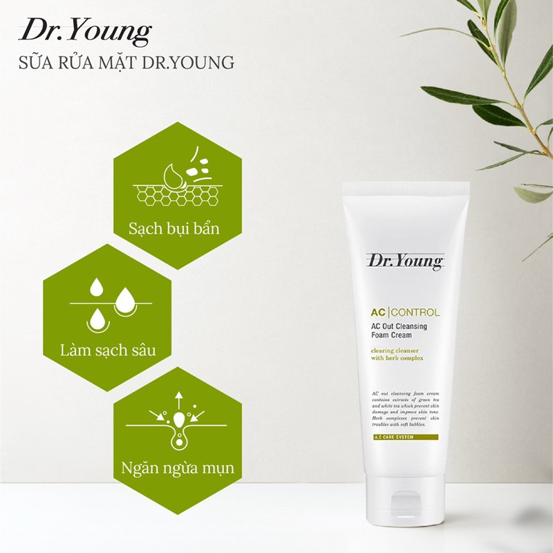SỮA RỬA MẶT LÀM SẠCH SÂU, NGĂN NGỪA MỤN DR.YOUNG AC|CONTROL AC OUT CLEANSING FOAM CREAM