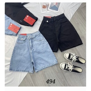 Quần ngố jean lưng cao basic, dày dặn, thời trang, dễ phối đồ