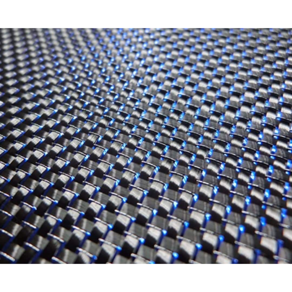 Vải carbon kevla caro xanh dương bạc