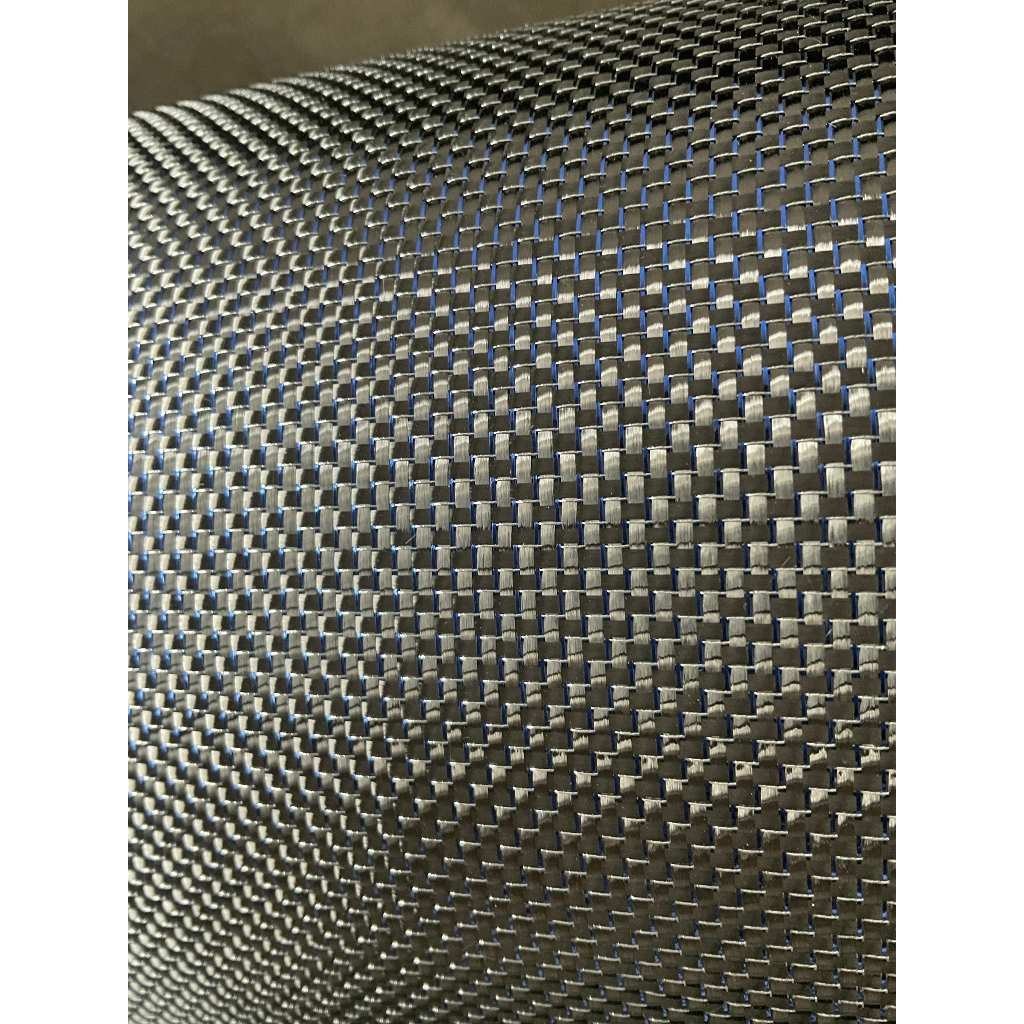 Vải carbon kevla caro xanh dương bạc