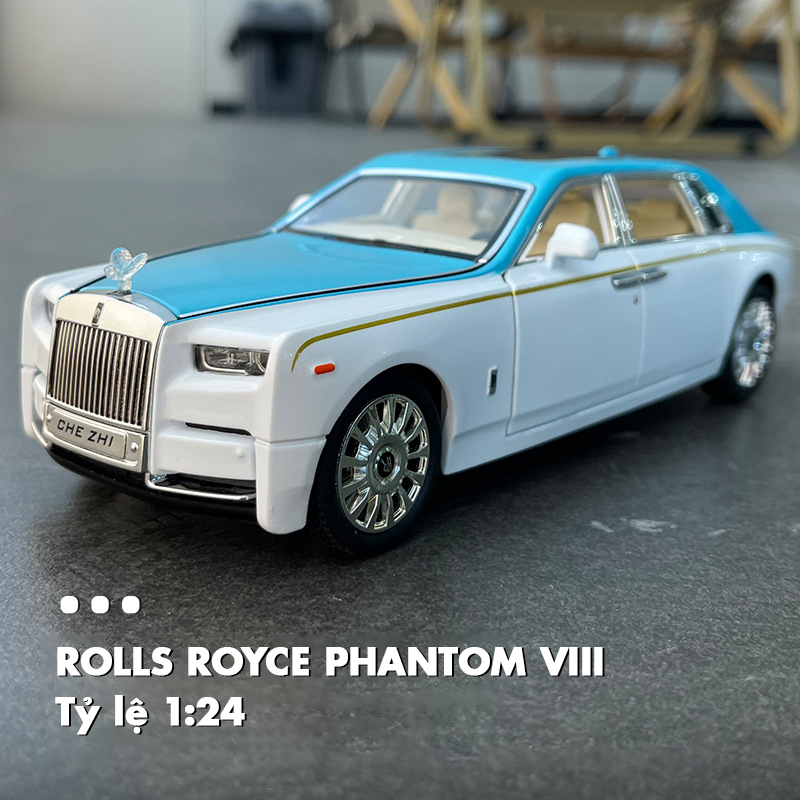 Xe mô hình kim loại Rolls Royce Phantom VIII tỉ lệ 1:24 Chezhi đẹp như xe thật, thiết kế tinh xảo màu Đen, Trắng, Đỏ