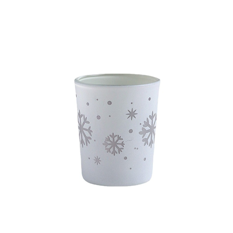 Cốc Đựng Nến Giáng Sinh Mạ Điện Trắng - Cốc Thủy Tinh Làm Nến Thơm Handmade DIY