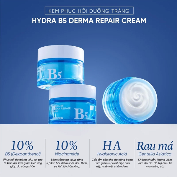 Kem Dưỡng Phục Hồi, Dưỡng Trắng Pretty Skin Hydra B5 Derma Repair Cream 52ml