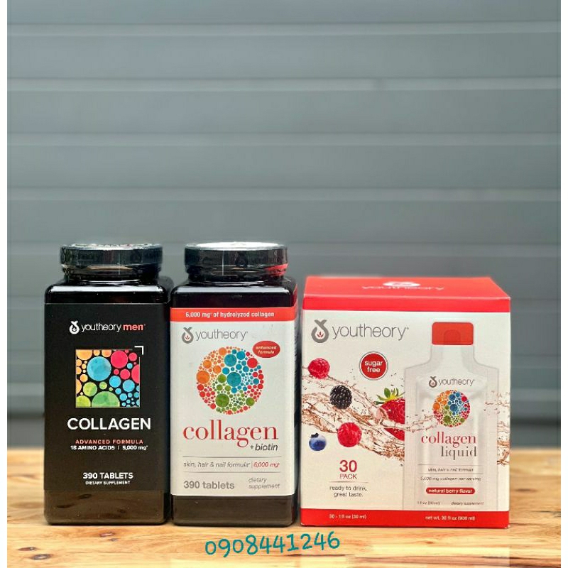 Hàng chuẩn Mỹ - Collagen Youtheory dành cho nam/ nữ dạng nước/ viên uống