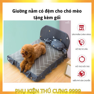 Giường có nệm cho thú cưng kèm gối sang chảnh