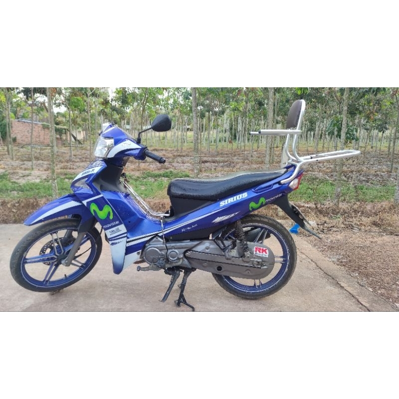 Baga phượt xe Sirius Fi cảng sau bằng gang.Mẫu mới có thể tháo rời tay vịn