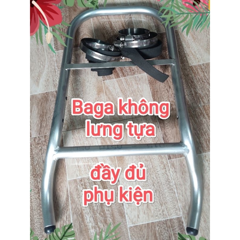 Baga phượt xe Sirius Fi cảng sau bằng gang.Mẫu mới có thể tháo rời tay vịn