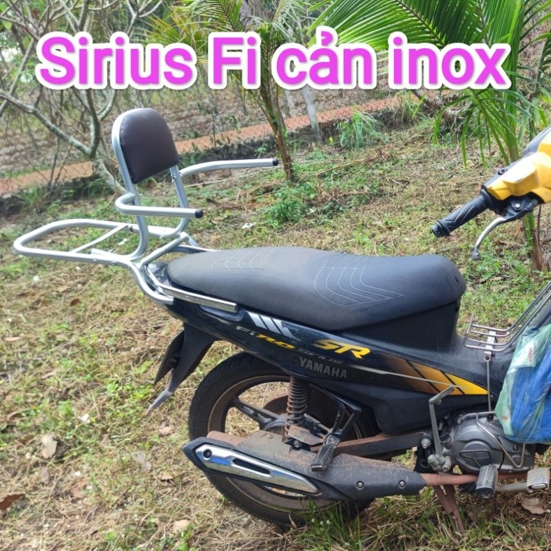 Baga phượt cho xe Sirus Fi cản inox .Mẫu mới có thể tháo rời tay vịn