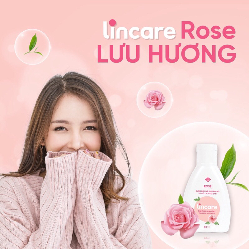 Dung dịch vệ sinh phụ nữ và cốc nguyệt san Lincare Rose Hoa hồng Pháp (Gel, 50ml) Ice Calm Soft