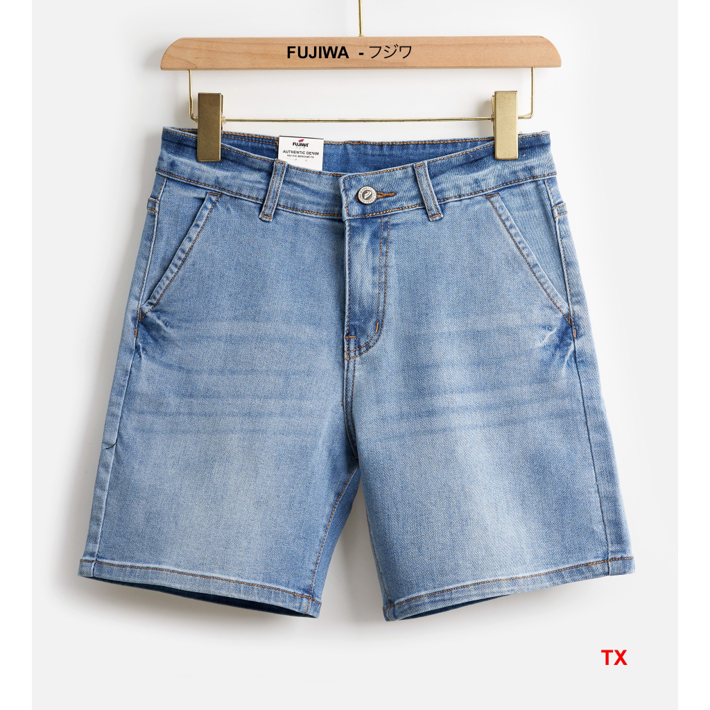 Quần Short Jean Nữ Túi Xéo FUJIWA - TX. Lưng Cao Ngang Rốn, Co Giãn Tốt. Size 26, 27, 28, 29, 30, 31, 32 (42kg - 70kg)