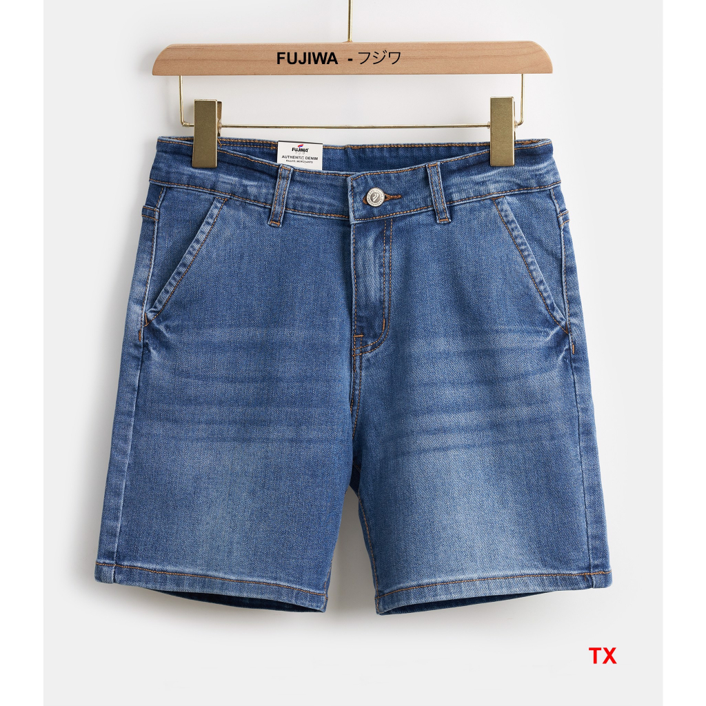 Quần Short Jean Nữ Túi Xéo FUJIWA - TX. Lưng Cao Ngang Rốn, Co Giãn Tốt. Size 26, 27, 28, 29, 30, 31, 32 (42kg - 70kg)