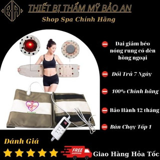 Đai giảm mỡ bụng | đai quấn nóng rung giảm béo có đèn hồng ngoại cao cấp