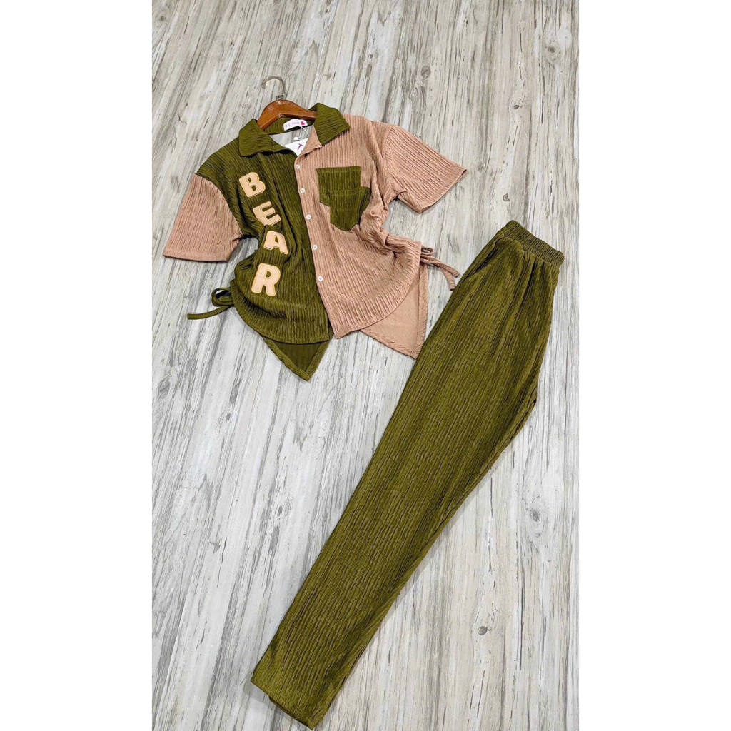 SÉT bộ đồ dài nữ rút eo Bigsize 85kg BEAR