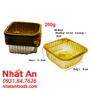 Khay nhựa thành cao đựng bánh trung thu 200gr màu vàng - 100 cái