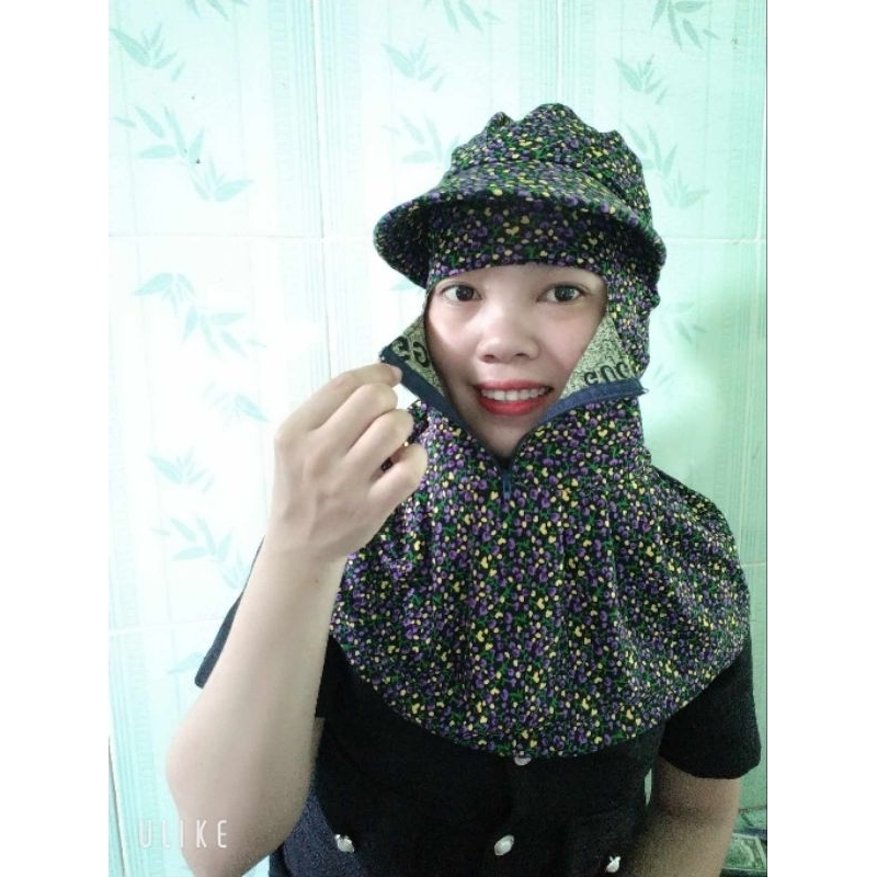 Nón chống nắng dây kéo phía trước