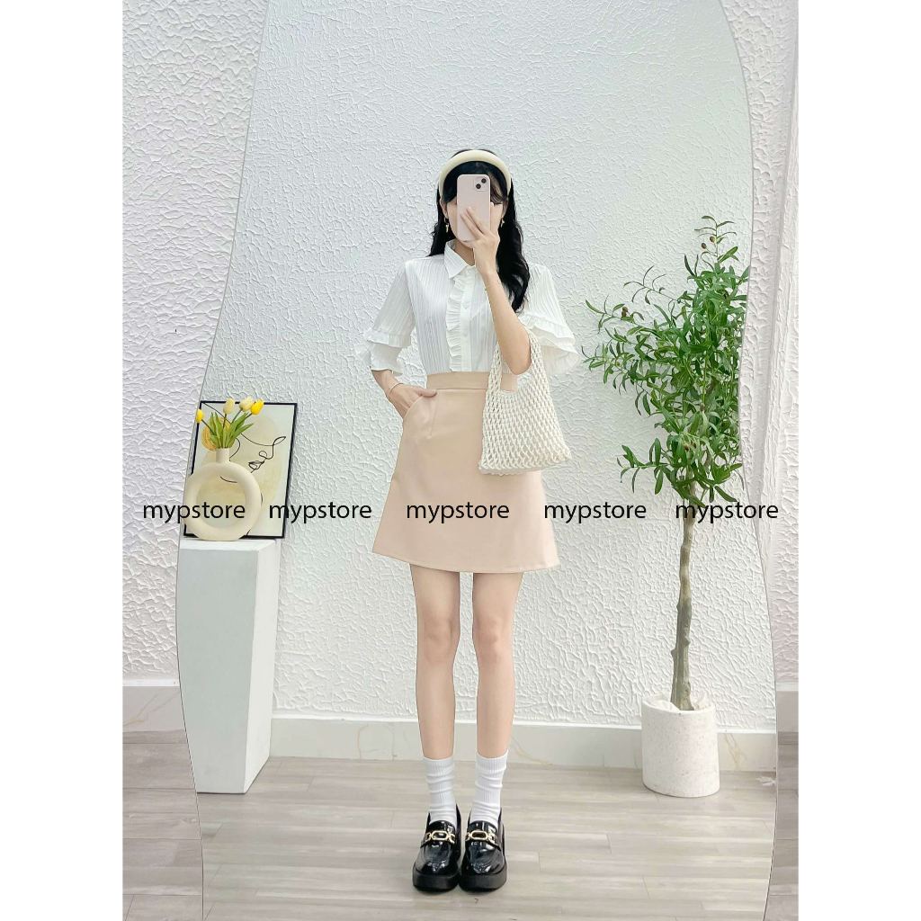 Áo sơ mi đắp bèo tay xếp tầng Mypstore