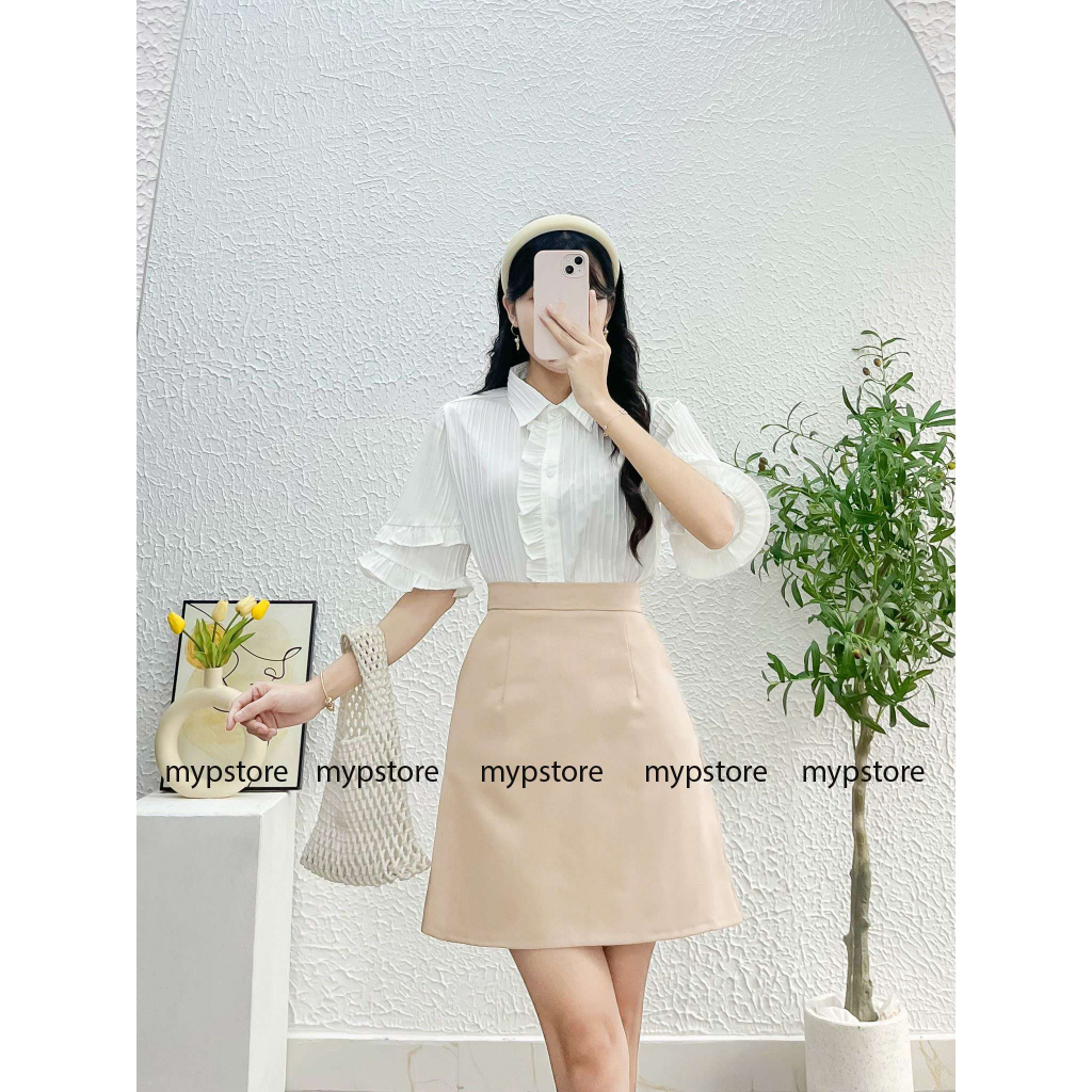 Áo sơ mi đắp bèo tay xếp tầng Mypstore