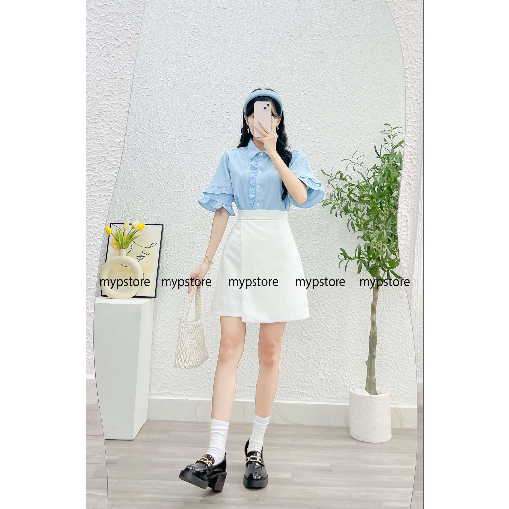 Áo sơ mi đắp bèo tay xếp tầng Mypstore