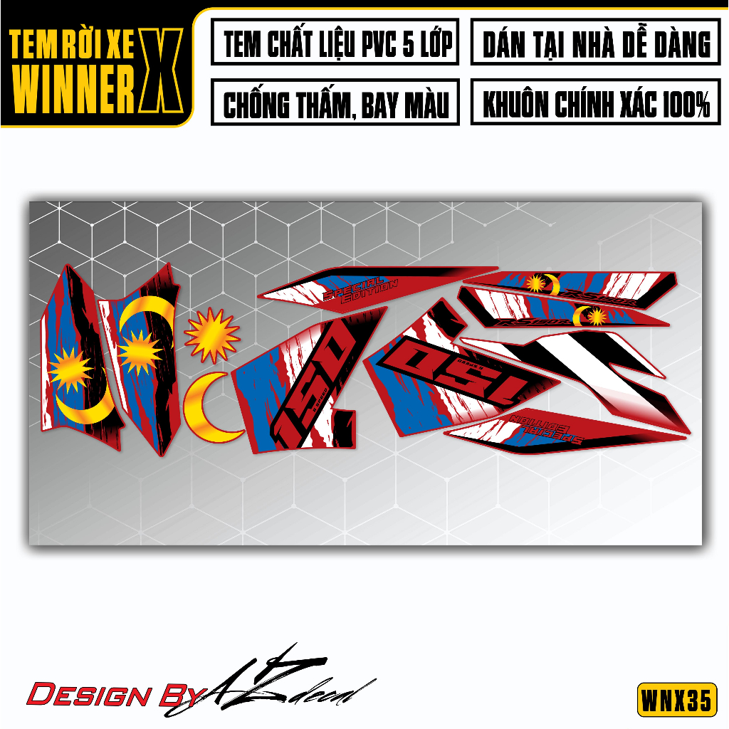 Decal Winner X 150 Màu Tem Cho Xe Đen, Đỏ, Trắng, Xanh...| WNX35 | Team Tem Xe Máy Rời Chống Nước Dễ Dán