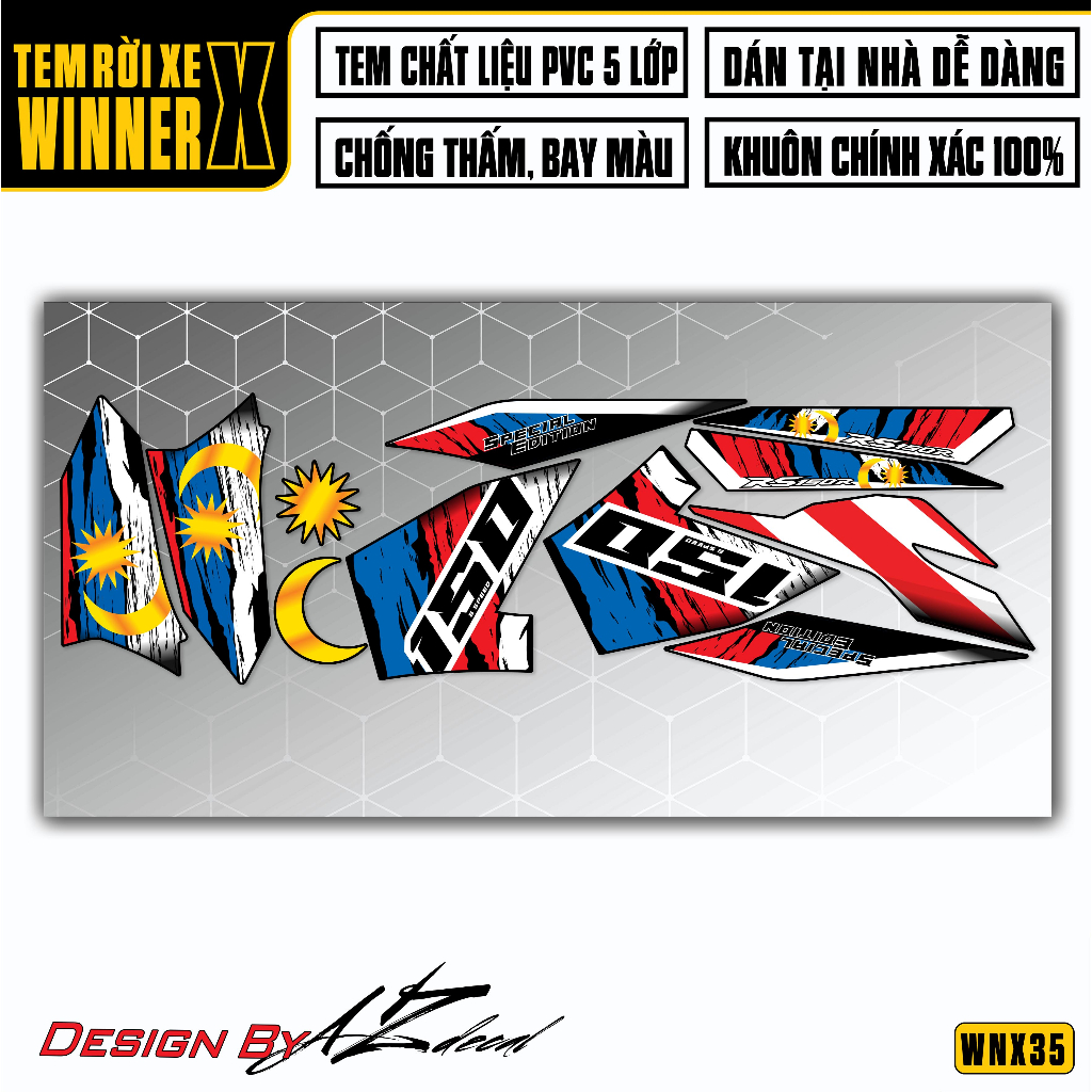 Decal Winner X 150 Màu Tem Cho Xe Đen, Đỏ, Trắng, Xanh...| WNX35 | Team Tem Xe Máy Rời Chống Nước Dễ Dán