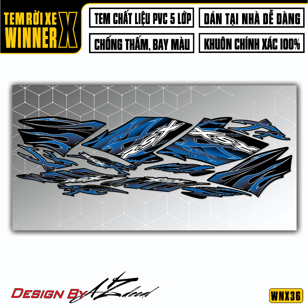 Team Winner X Mẫu RSX Xe Đen Đỏ Trắng Xanh...| WNX36 | Tem Decal Xe Máy Rời Chống Nước Dễ Dán Tại Nhà