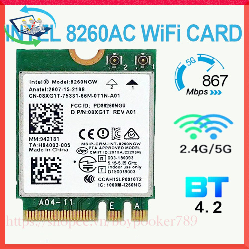 THAY CARD WIFI LAPTOP Dell Latitude 7250 E7250 7270 E7270 7450 E7450 5450 E5450 3550 E3550-Wireless 8260NGW