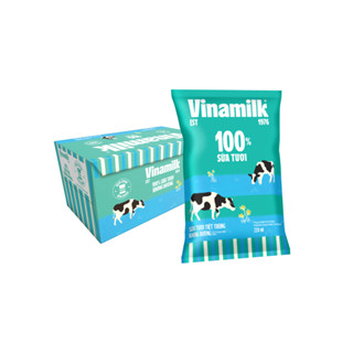 [Bao Bì Mới] Thùng 48 bịch Sữa tươi tiệt trùng không đường Vinamilk 100% - bịch 220ml