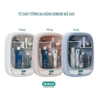 Tủ mỹ phẩm dán tường Hokori nhựa Việt Nhật kèm miếng dán + đinh vít