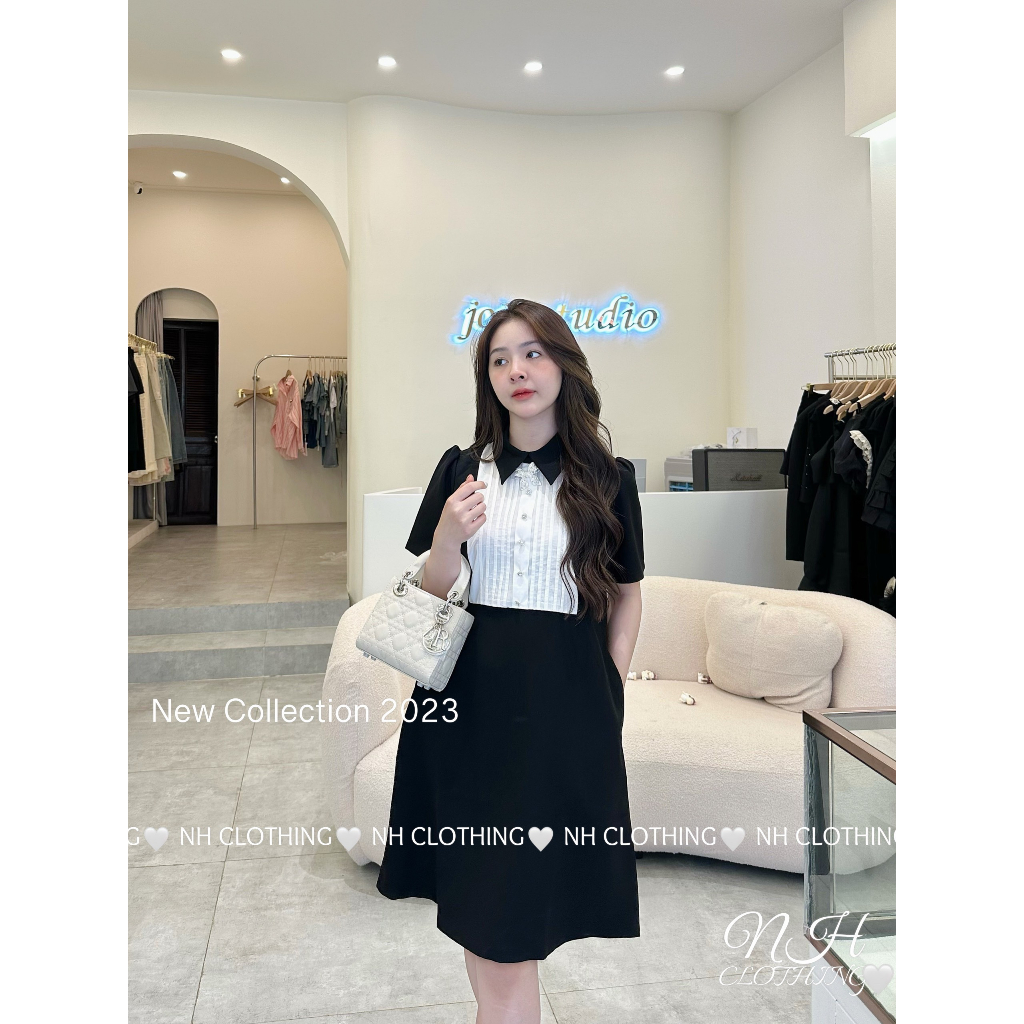 Váy li ngực cài nơ đá sm