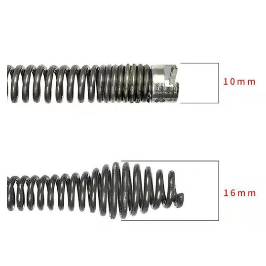Dây thông tắc cống, thông bồn cầu lò xo inox không gỉ siêu bền 5m, 8m, 10m,12m  có tay quay