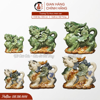 Tỳ Hưu gốm sứ Bát Tràng men rạn đắp nổi thủ công